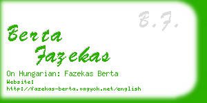 berta fazekas business card